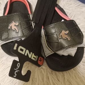 AND1 Kids Black and Pink Slide Sandals